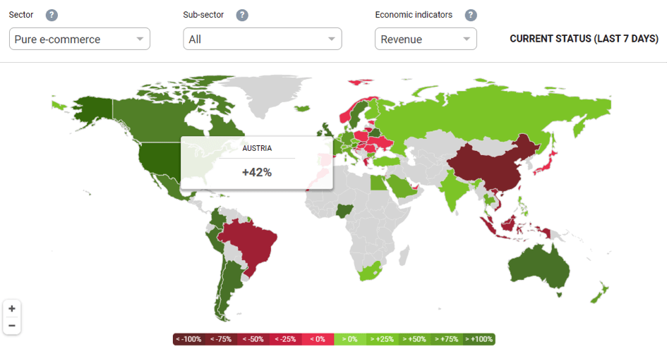 Data Showing of Global.ecommerce on a Map