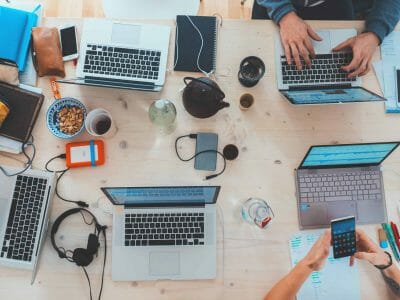 Group Young Coworkers Making Great Business Decisions