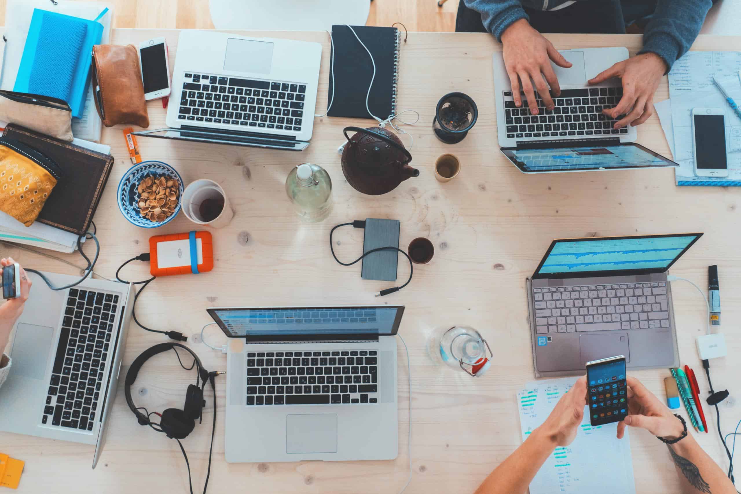 Group Young Coworkers Making Great Business Decisions