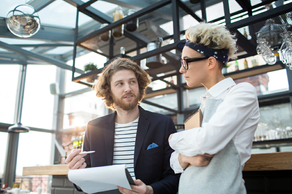 Two Employees Discussing