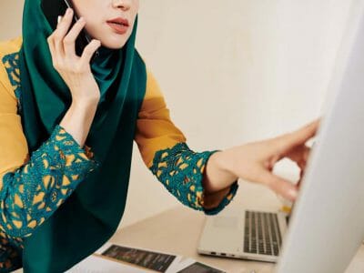 Businesswoman Talking on Phone