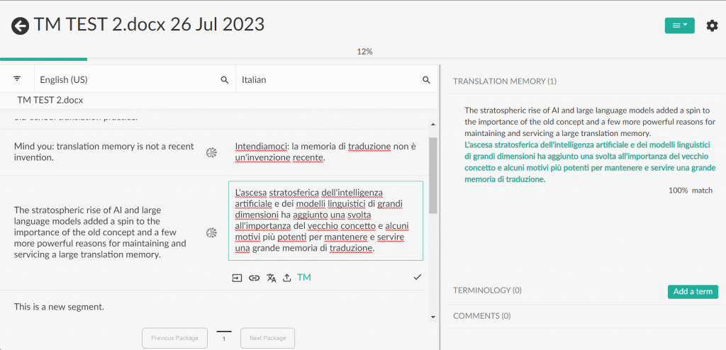 CAT TextUnited translation editor